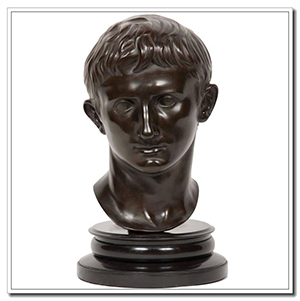 Bronze Bust of Roman Emperor Augustus